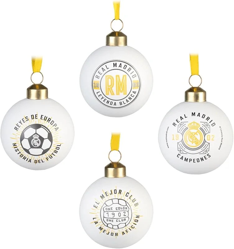 Besuche den Grupo Erik-Store Grupo Erik Real Madrid Weihnachtskugeln Christbaumkugeln Glas Merch — Weihnachtsdeko