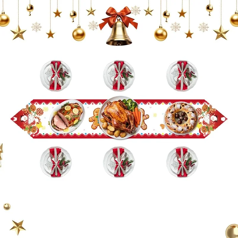 Marke: Generic Weihnachten Tischläufer 183cm Leinen Weihnachtsdekorationen — Küche & Haushalt