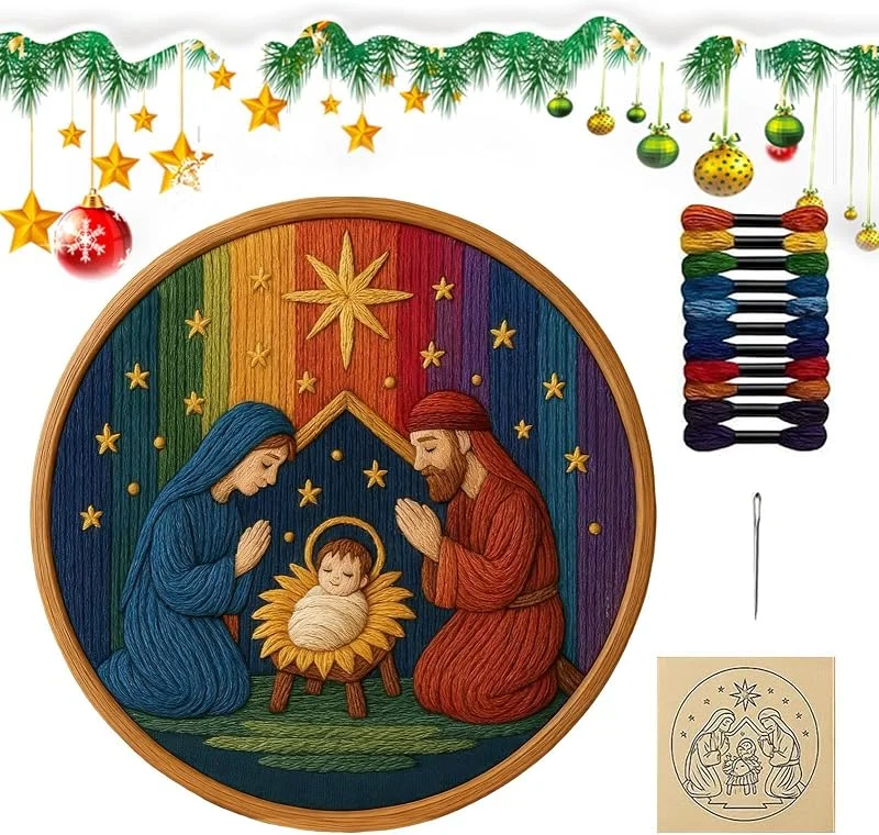 Marke: Fravsiu Weihnachts Stickerei Bastelgarn Kunstwerk Weihnachtskrippe — Weihnachtsdeko