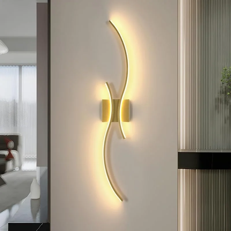 Besuche den Comely-Store Comely LED Wandleuchte Innen, 27W Lange Wandlampe Gold 80CM, 3000K — Kerzenlicht Abendessen