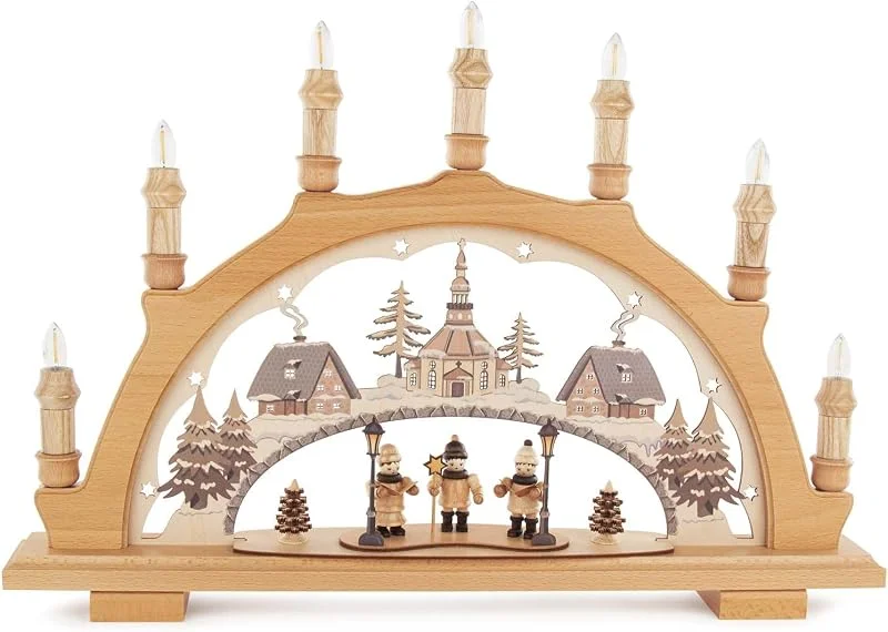 Besuche den Rudolphs Schatzkiste-Store Rudolphs Schatzkiste Schwibbogen Seiffener Kirche mit Sternensänger mit LED Beleuchtung BxHxT 49x33, 5x6cm NEU Lichterbogen Leuchterbogen Sternensinger — Weihnachtsdeko
