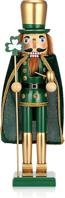 Besuche den Cabilock-Store Cabilock Nussknacker-Figur aus Holz, irischer Nussknacker, Soldat, irischer Umhang, Nussknacker, festliche Dekoration für Weihnachten, Schreibtisch, Heimdekoration — Weihnachtsdeko