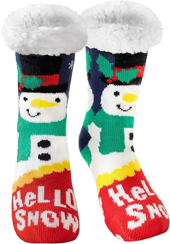 Besuche den Niofind-Store Niofind Kuschelsocken für Herren Damen 1, 2 Paar, Warme Stoppersocken Rutschfest Wintersocken Hüttensocken, Flauschig Weihnachtssocken, Winter Thermosocken Haussocken mit ABS Stopper Weihnachten — Weihnachtsdeko
