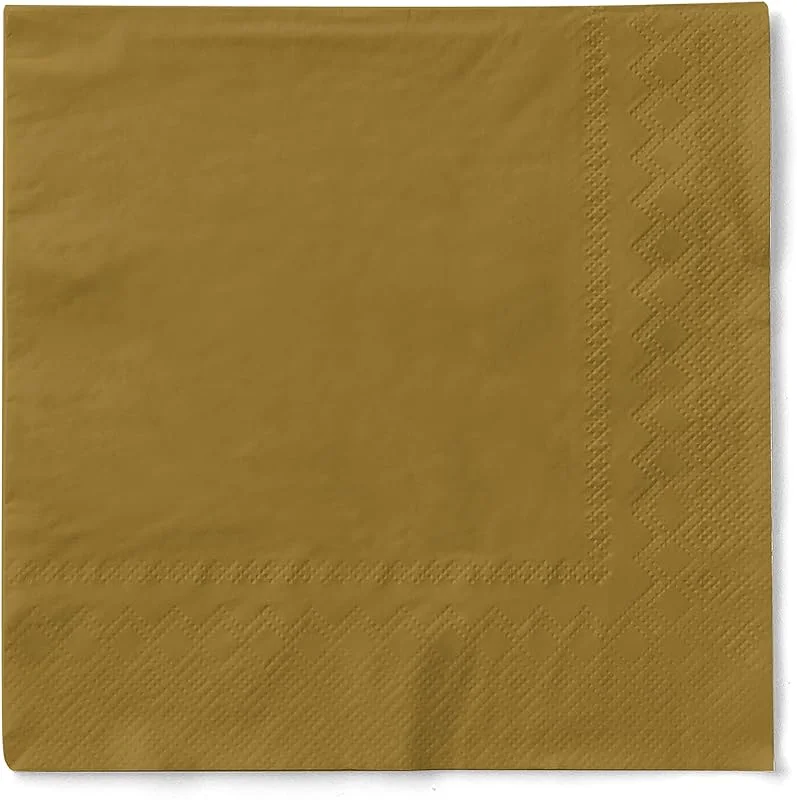 Besuche den hygiene gmi-Store Elegante Gold 3-lagige Tissue Servietten, 33x33cm, 100 Stück, mit Prägung - Perfekt für Hochzeiten, Partys und Events — Advent und Tisch