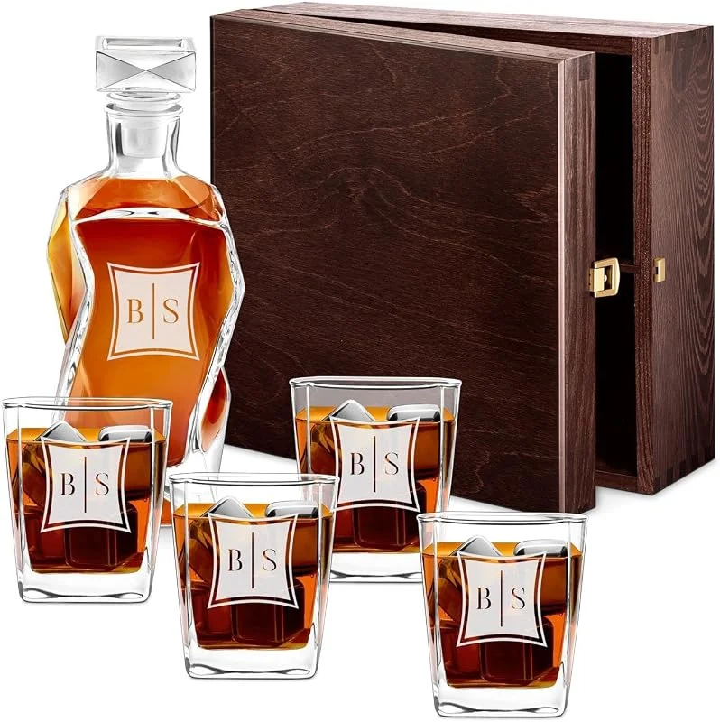 Besuche den Maverton-Store Maverton Whiskey Karaffe + 4, 6er Whiskygläser Set mit Gravur — Wein und Festtafel