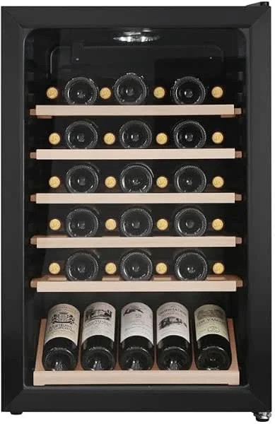 Besuche den Cavin-Store Cavin Polar Collection 49 - Weinkühlschrank, 45 Flaschen, 1 Temperaturzone 4-22°C, Kompressorkühlung, Kapazität 45 Flaschen, Holzregalböden, Glastür mit UV-Schutz — Wein und Festtafel