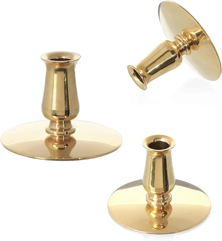 Besuche den NKlaus-Store NKlaus Kerzenhalter für dünne Kerzen, Messing Gold, für Altar — Kerzenlicht Abendessen