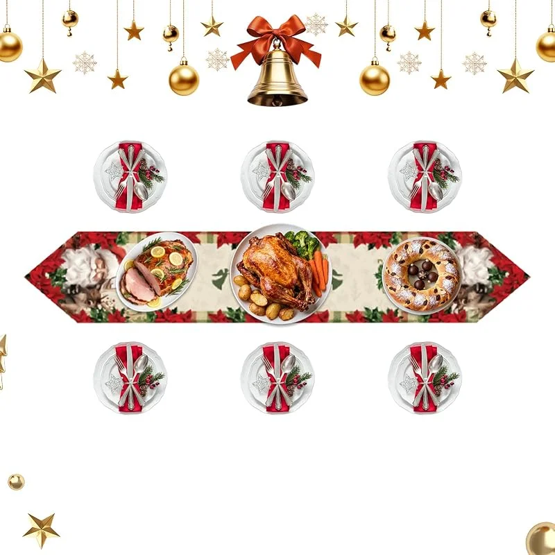Marke: Générique Tischläufer für Weihnachten, Tischdecke aus Leinen, und weich — Küche & Haushalt