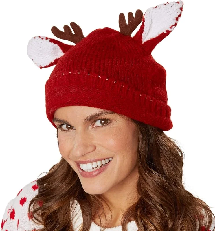Marke: dressforfun dressforfun 303621 Unisex Weihnachts Winter Mütze Rentier mit Ohren und Geweih, rot — Weihnachtsmode