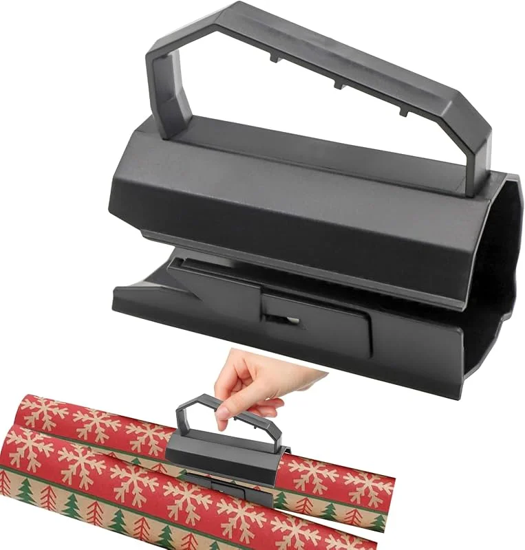 Marke: VILITI Weihnachts-Geschenkpapierschneider, Schiebeschneider mit Griffschieber, Geburtstagsgeschenk, Geschenkpapierrolle, tragbar, Sicherheit, schwarz, Mini-Schneider, kleine Elfe, verbessertes Zubehör, für — Geschenkverpackung