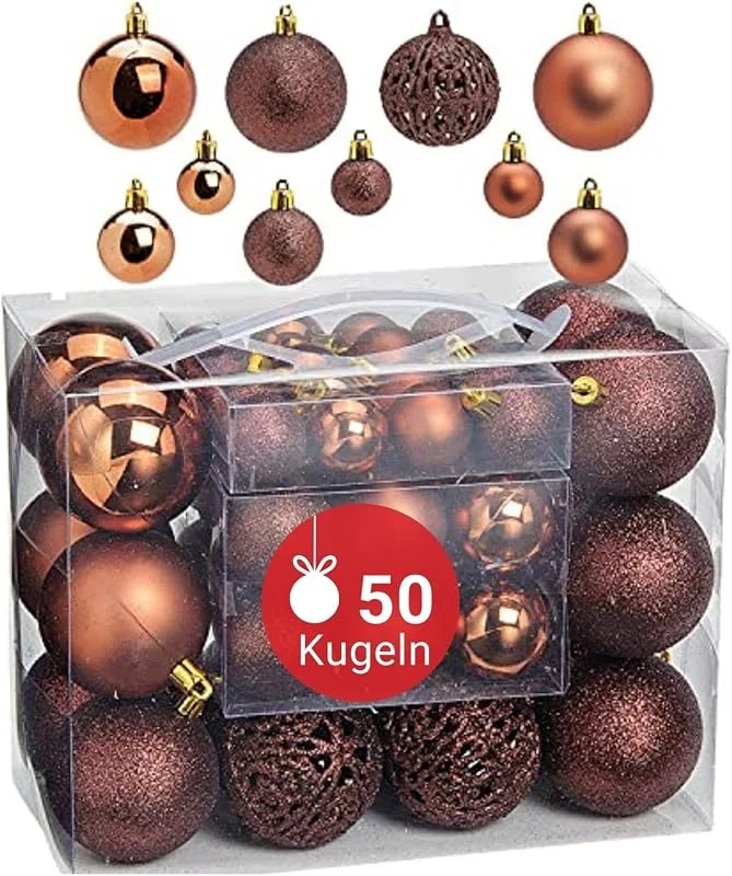 Besuche den WOMA-Store WOMA Christbaumkugeln Set Bronze & 22 weiteren Farben - 50er & 100er Weihnachtskugeln Set - Weihnachtskugeln Kunststoff - Weihnachtsbaum Deko & Christbaumschmuck — Weihnachtsdeko
