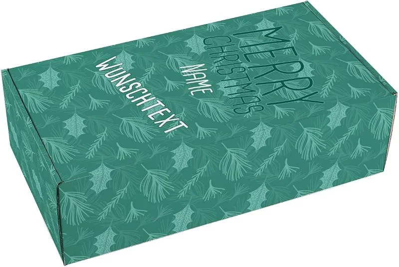 Besuche den Herz & Heim-Store Herz & Heim® Personalisierter Geschenkkarton zu Weihnachten mit Ihrem Wunschtext auf dem Deckel L — Geschenkverpackung
