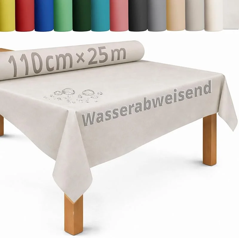 Besuche den DecoHomeTextil Heimtextilmanufaktur-Store DecoHomeTextil Tischdecke Vliesstoff Rolle 1.1 x 25 m Champagner — Küche & Haushalt