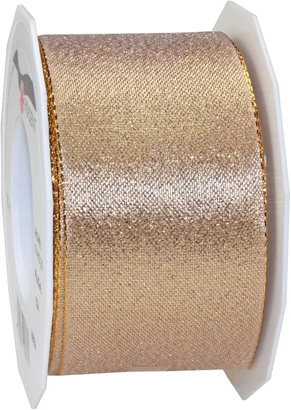 Besuche den PRÄSENT-Store Präsent C.E. Pattberg Wien Geschenkband Gold, 20 m Geschenkband zum Einpacken, 60 mm Breite, Zubehör zum Dekorieren & Basteln, Dekoband für Geschenke — Geschenkverpackung