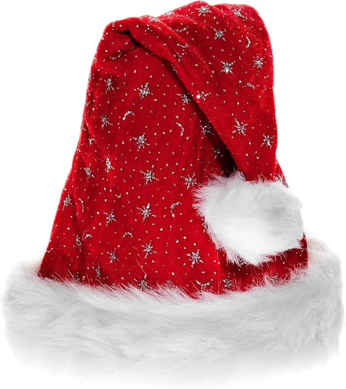 Besuche den Ciffre-Store Ciffre Weihnachtsmütze Nikolaus Mütze Weihnachtsmützen Xmas Mützen (Rot Plüsch Glitzer WM0101014) — Weihnachtsmode