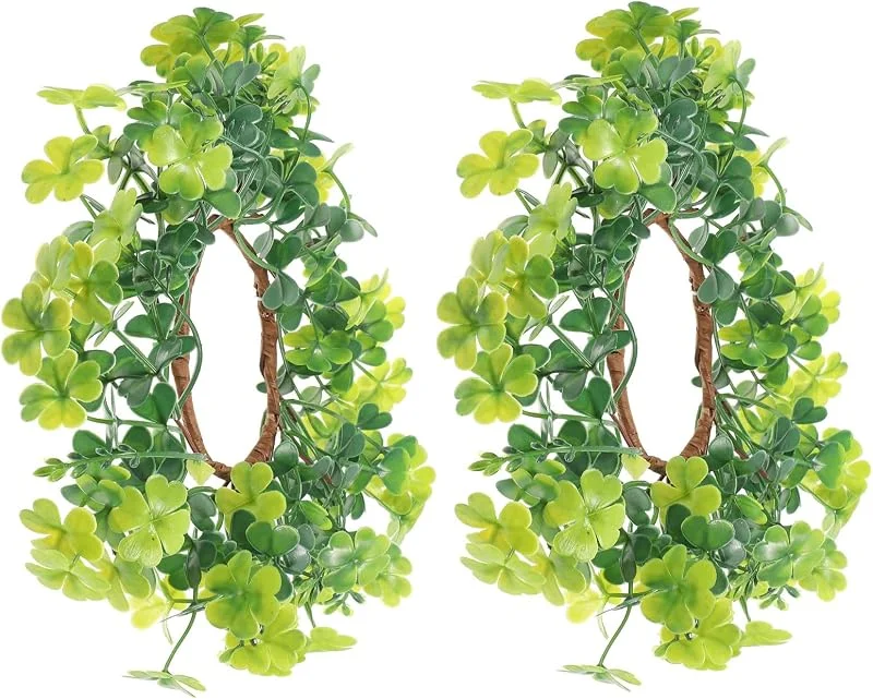 Marke: VILLCASE 2 Stück Künstlicher Kranzring als Weihnachts Tischdeko, Grün — Kerzenlicht Abendessen