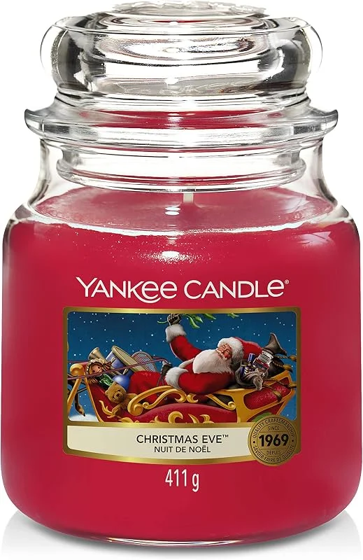 Besuche den Yankee Candle-Store Yankee Candle Duftkerze im Glas (Mittelgroß), Christmas Eve, Brenndauer bis zu 75 Stunden — Kerzenlicht Abendessen