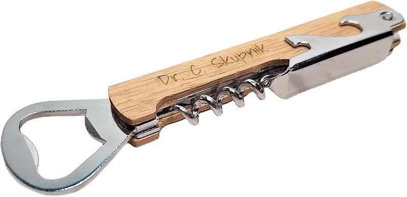 Besuche den Handmade-Store Flaschenöffner mit individueller Gravur - personalisierter Weinöffner mit Holzgriff — Küche & Haushalt