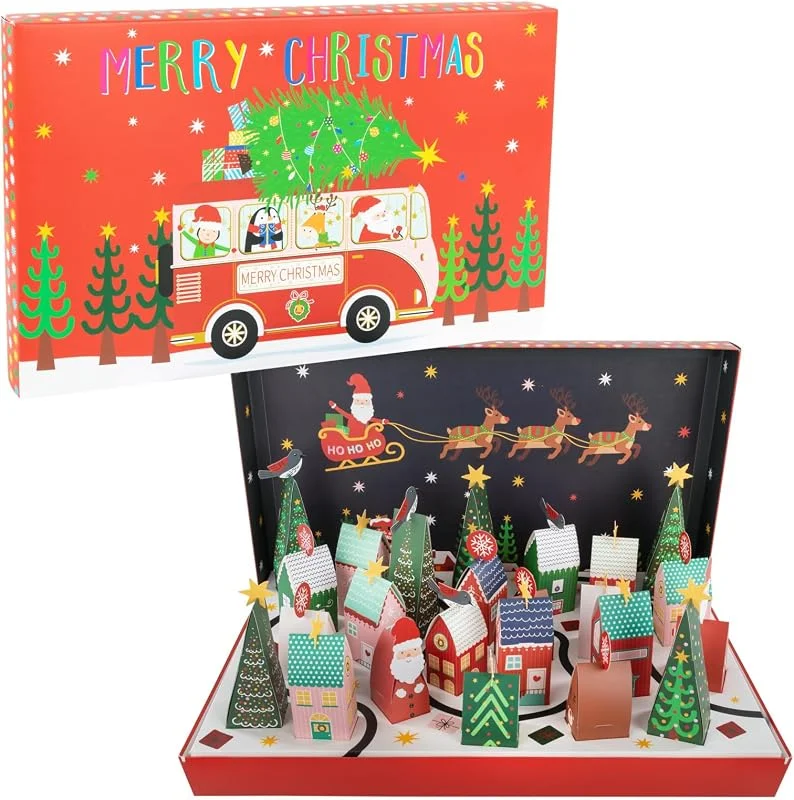 Besuche den Idena-Store Idena Adventskalender Weihnachtsdorf zum Befüllen, 54 x 34 x 5 cm — Geschenkverpackung