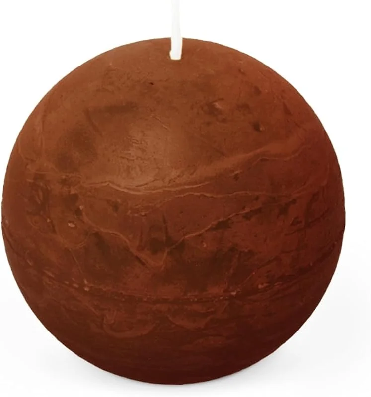 Besuche den Spaas-Store Spaas Rustikale Kugelkerze 78 mm Brenndauer ± 24 Stunden - bordeaux — Kerzenlicht Abendessen