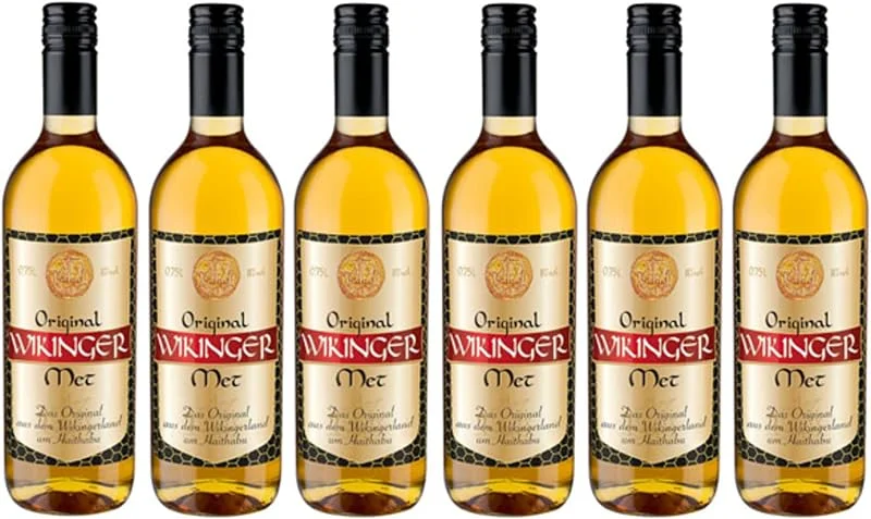 Besuche den Original Wikinger Met-Store Wikinger Met Honigwein, 6 x 0, 75 L, Fruchtig-Aromatisch, 11 % Vol. — Wein und Festtafel