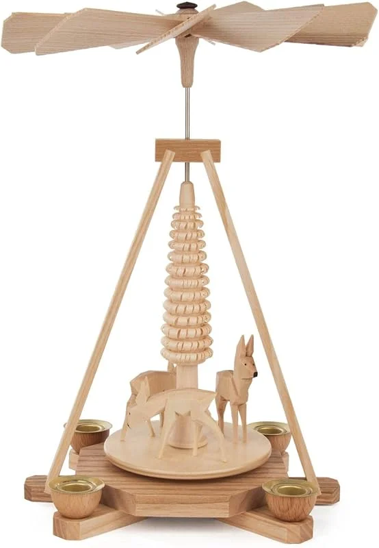 Besuche den Rudolphs Schatzkiste-Store Rudolphs Schatzkiste Pyramide mit geschnitzten Rehen Natur BxHxT 19, 5x25x19, 5cm NEU Weihnachtspyramide Holzpyramide Tischdekoration Dekoration Weihnachten Wärmespiel Lichter Figur Edelholz Seiffen — Weihnachtsdeko