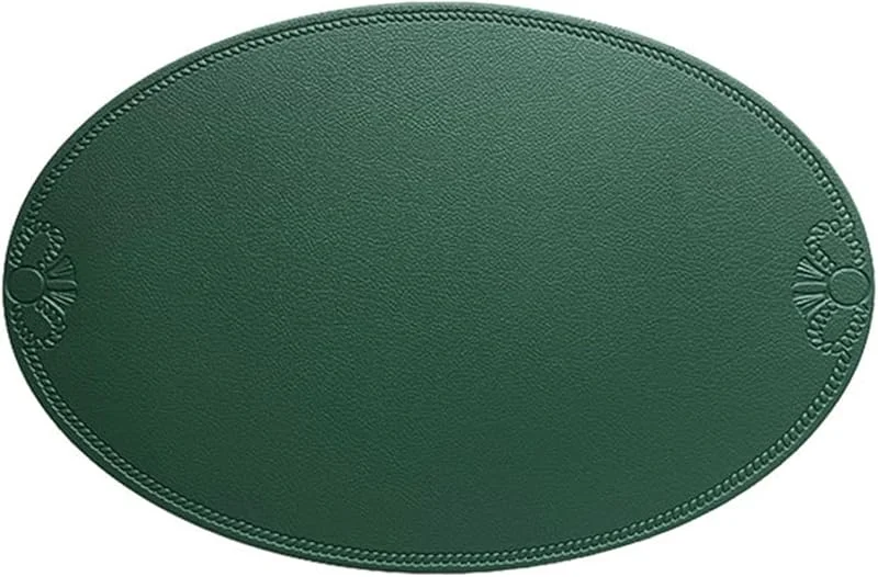 Besuche den Epinki-Store Epinki Tischset Weihnachten Abwaschbar Oval, 2Pcs Set 30x45CM Platzset Natur Einfarbig Bowknot aus PVC Leder, Tischuntersetzer Abwaschbar Grün für Zuhause Restaurant Speisetisch Platz-Matten — Küche & Haushalt