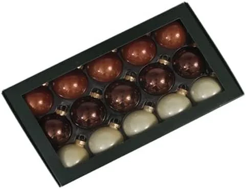 Marke: RiloStore 30 STK Glaskugeln Christbaumkugeln braun Creme Opal 5, 7cm Weihnachtskugeln Glas Kugeln o3311 Edel Weihnachtsdeko Baumschmuck Weihnachten Baumdeko Hänger Kugeln