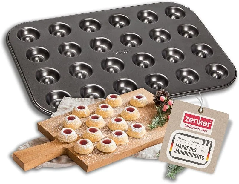 Besuche den Zenker-Store Zenker Backform für 24 Husarenkrapfen & Engelsaugen, beschichtetes Backblech (38 x 27 cm), für leckere Kekse mit Füllung, Keks-Backform, Menge: 1 Stück — Weihnachtskueche