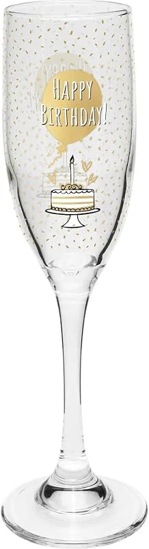 Besuche den GRUSS & CO-Store GRUSS & CO Sektglas mit Motiv "Happy birthday", bedrucktes Secco-Glas, Höhe 22, 3 cm, 20 cl, Geschenk Geburtstag, Valentinstag, 47828 — Wein und Festtafel