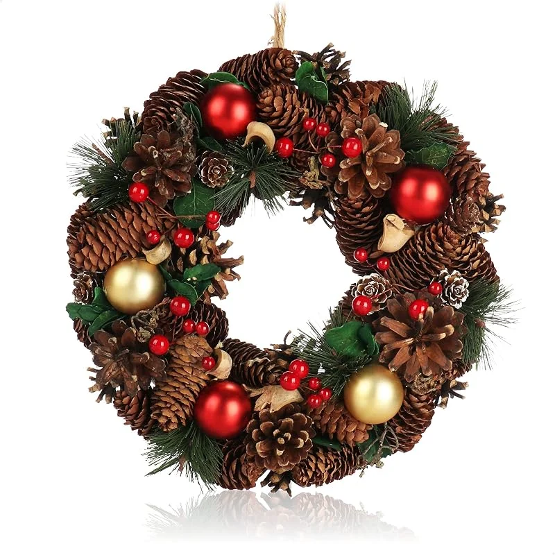 Besuche den com-four-Store COM-FOUR® Türkranz Weihnachten, Adventskranz mit Pinienzapfen — Weihnachtsdeko
