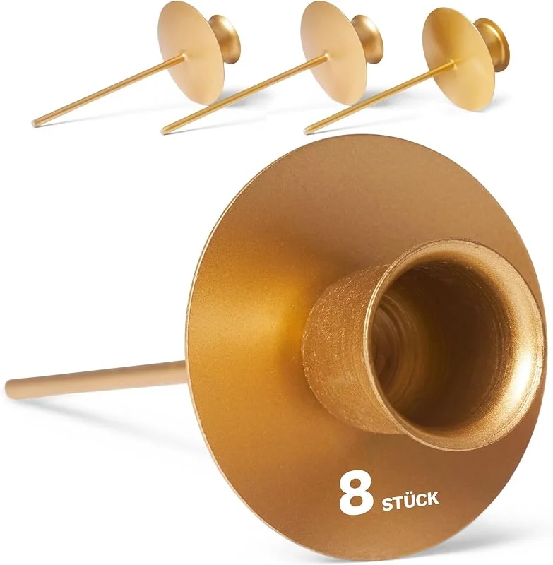 Besuche den Novaliv-Store Novliv 8X Stabkerzenhalter Gold Kerzenpick Kerzenhalter für Kränze Kerzentülle Metall Kerzenständer Kerzenpin Adventskranzkerzenhalter Kerzenleuchter Tafelkerzen Leuchterkerzen Kerzenpick — Kerzenlicht Abendessen
