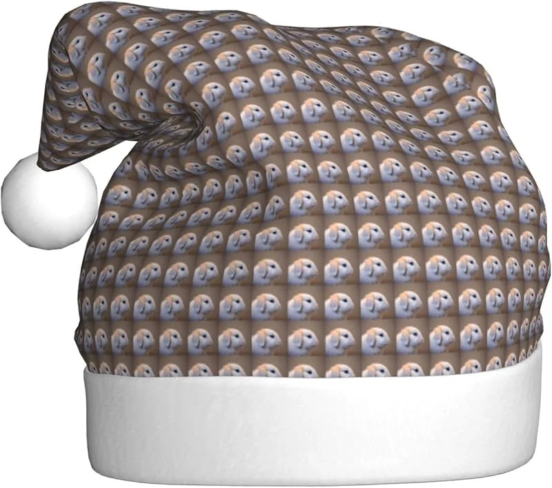 Marke: Tamiger Weihnachtsmützen mit Aufschrift "Cry Rabbit Print", saisonal, festlich — Weihnachtsmode
