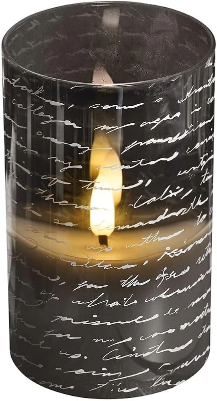Besuche den moses-Store moses. libri_x LED-Kerze Poesielicht – warmweißes Flackerlicht mit 3 Helligkeitsstufen und Timer-Funktion, in dekorativem Glasdesign — Kerzenlicht Abendessen