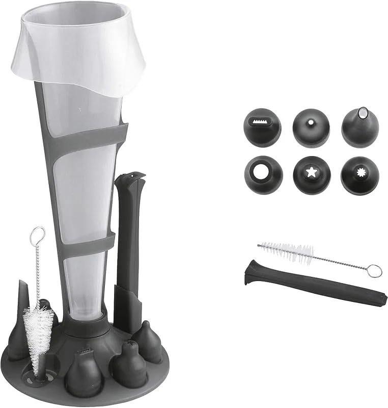 Besuche den mastrad-Store Mastrad F38201 Spritzbeutel-Set - Spritztüllen Gebäckpresse für Macarons und anderes Spritzgebäck - Dekorierflasche zum Befüllen von Brandteig und Dekorieren von Muffin, Cupcake, Kuchen, Torte etc. — Weihnachtskueche