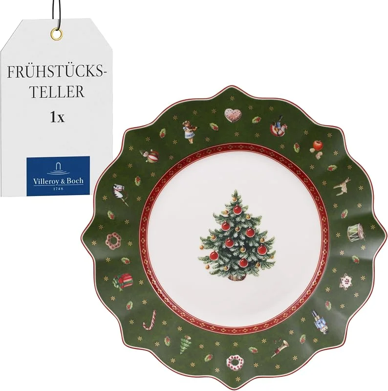 Villeroy & Boch - Toy's Delight Frühstücksteller 24, 5 cm Grün und Weiß — Advent und Tisch