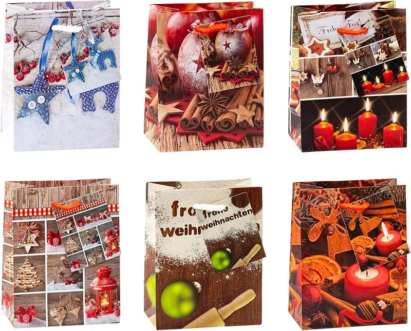 Besuche den TSI-Store TSI Geschenktüten WEIHNACHTEN SERIE 6, 12er Packung, Größe: Klein (HxBxT 14 x 11 x 6, 5 cm), Art. Nr. 87026 — Geschenkverpackung