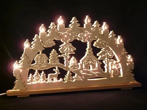 Marke: SchwibboLa Original Erzgebirgischer Marken Schwibbogen Lichterbogen 70 X 43 cm S70-0_90 … — Weihnachtsdeko