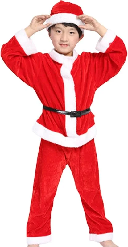 Marke: Generisch Generisch Kinder Jungen Weihnachtsmann Kostüm, Jacke, Hose, Mütze und Gürtel Kinderkostüm Baby Weihnachtsmann, Weihnachten, Weihnachtskostüm — Weihnachtsmode
