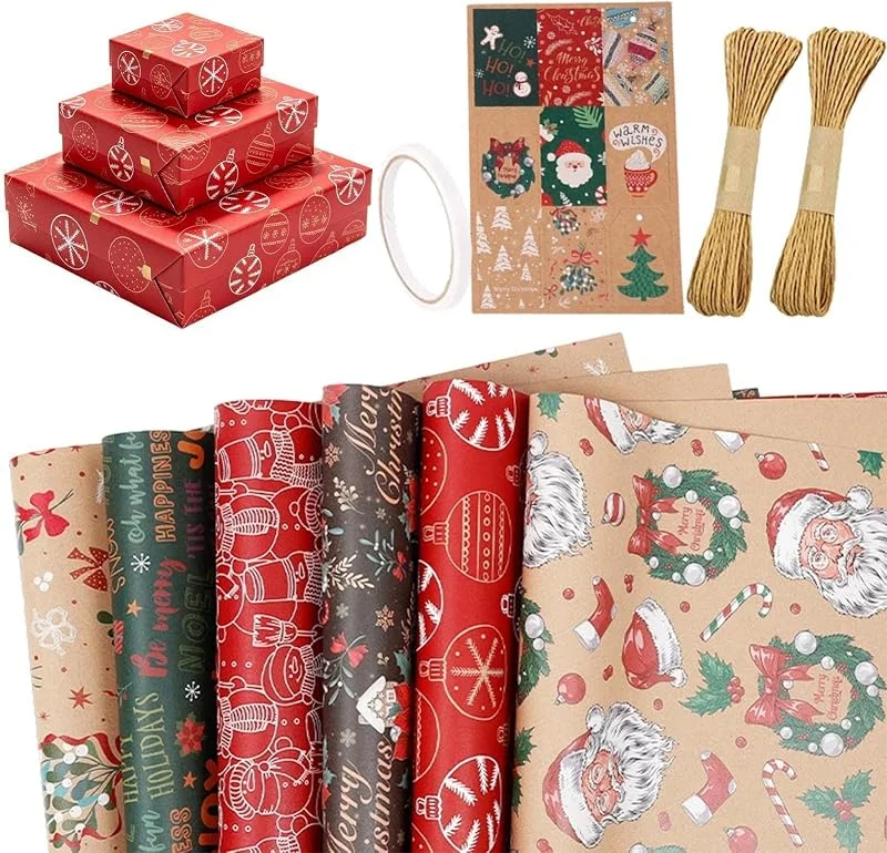 Marke: Generisch Weihnachts-Geschenkpapier, saisonales Geschenkpapier, Urlaubsgeschenk — Geschenkverpackung