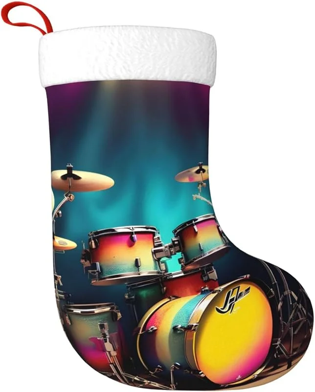 Marke: Edwal EdWal Coole Drums Set Druck personalisierte Weihnachtsstrümpfe, 45, 7 cm hängende Strümpfe, für Feiertagsparty-Dekoration — Weihnachtsdeko
