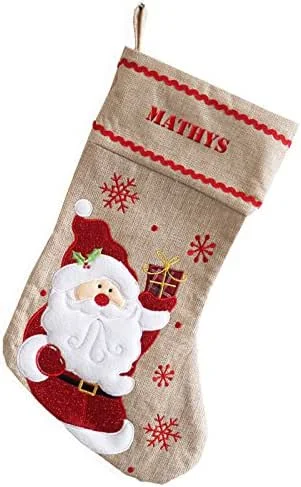 Marke: Amikado Personalisierte Weihnachtssocke Weihnachsmann aus Leinen — Weihnachtsdeko