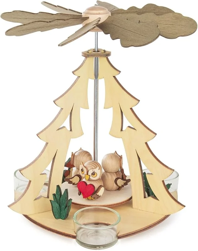 Besuche den Rudolphs Schatzkiste-Store Rudolphs Schatzkiste Pyramide mit 3 Eulenkindern für Teelichte BxHxT 20x22x20cm NEU Holzpyramide Weihnachtspyramide Holzpyramide Tischdekoration Dekoration Weihnachten Wärmespiel Lichter Figur — Weihnachtsdeko