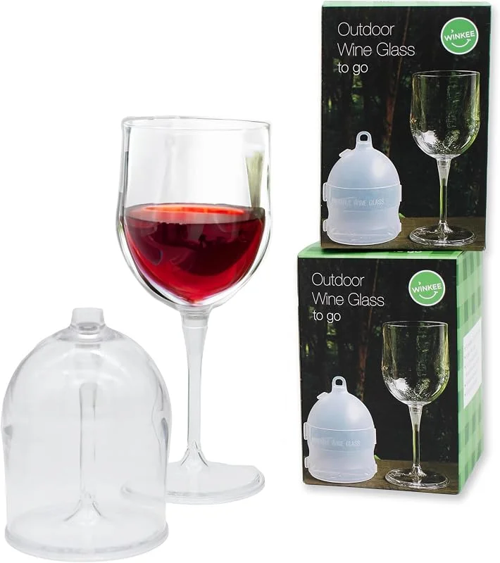 Besuche den Winkee-Store Winkee 2er Set Weinglas To Go 340 ml aus Kunststoff BPA-frei — Wein und Festtafel