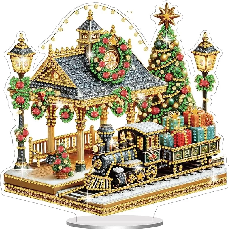 Marke: Generisch Generisch DIY Diamond Painting Desktop Deko, Weihnachten Bahnhof Tischdeko, Diamant Painting, Diamant Malerei Tisch Ornamente für Zuhause, Büro, Dekoration, Geschenk für Familie — Advent und Tisch