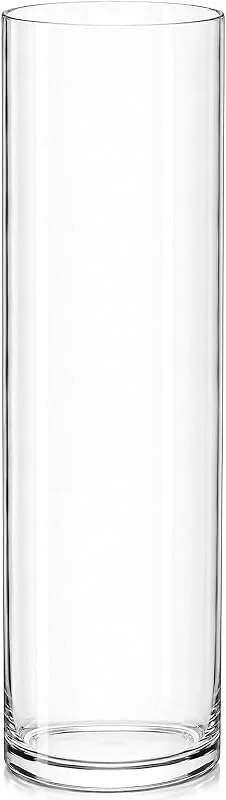Marke: Royal Imports Royal Imports Blumenvase aus Glas, dekorativer Tafelaufsatz für Zuhause oder Hochzeit, Zylinderform, Höhe ca. 35, 5 cm, Breite ca. 10 cm Öffnung, transparent — Kerzenlicht Abendessen