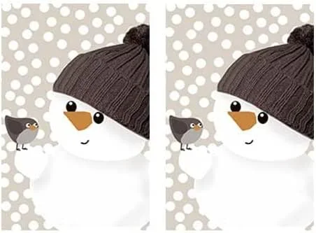Marke: Atelier Atelier 20 einzelne Taschentücher Weihnachten Schneemann über Vogel erfreut. 2 Packungen mit 10 Papiertaschentüchern als Geschenk. Weiß und orange, 4-lagig, Umweltfreundlich, Resealable Pack — Advent und Tisch