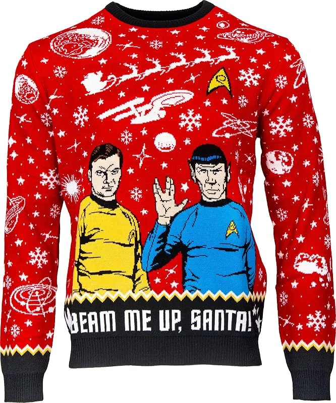 Besuche den Numskull-Store Numskull Unisex Star Trek Beam Me Up Weihnachtsmann Offizieller Star Trek Beam Me Up, Santa!. Weihnachtspullover Unisex gestrickt, Größe XXS – Hässliche Neuheit Weihnachtspullover Geschenk — Weihnachtsmode