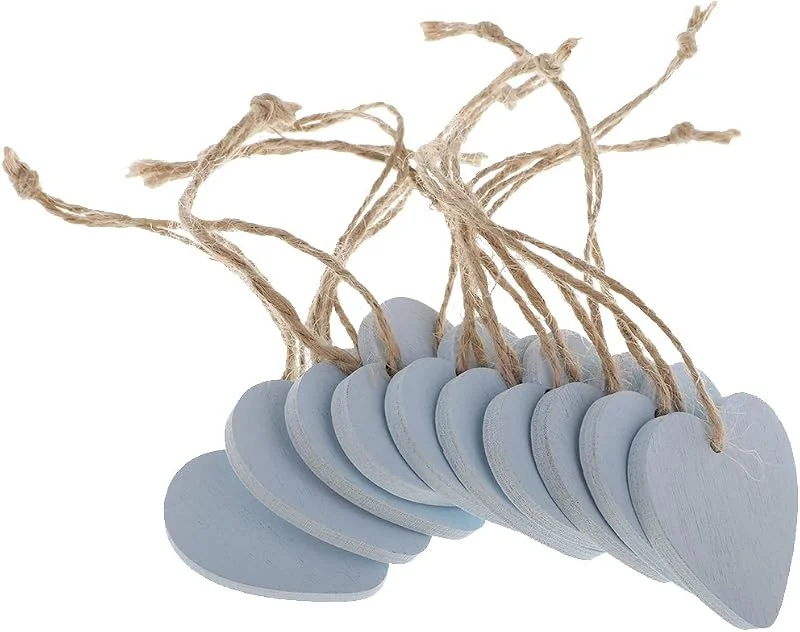 Besuche den Sharplace-Store Sharplace 10 Stk Herz Konfetti Holz Deko mit Schnur für Valentinstag, Blau — Advent und Tisch
