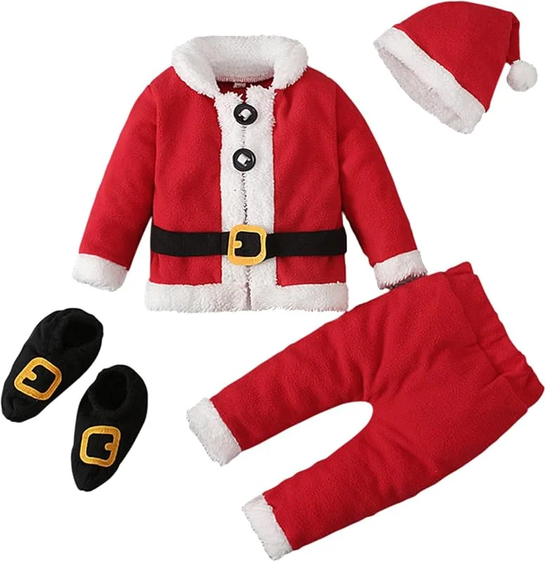 Marke: pvucpot pvucpot Kinder Weihnachtsmann Kostüm – Faschingskostüm Für Nikolaus, Karneval & Weihnachten, Santa Onesie Mit Kapuze, Jungen & Mädween Xmas Kostüm, Festliwee Party Kleidung Geschenk — Weihnachtsmode